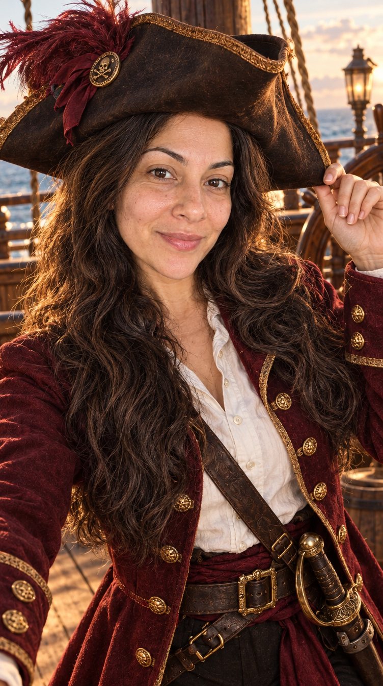 Pirate captain, AI-made demo look